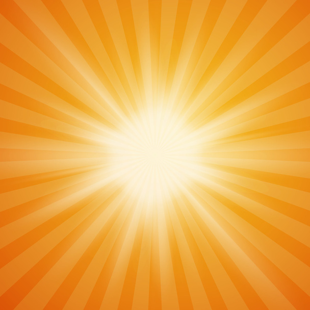 Summer sun burst on orange background. - Διάνυσμα, εικόνα