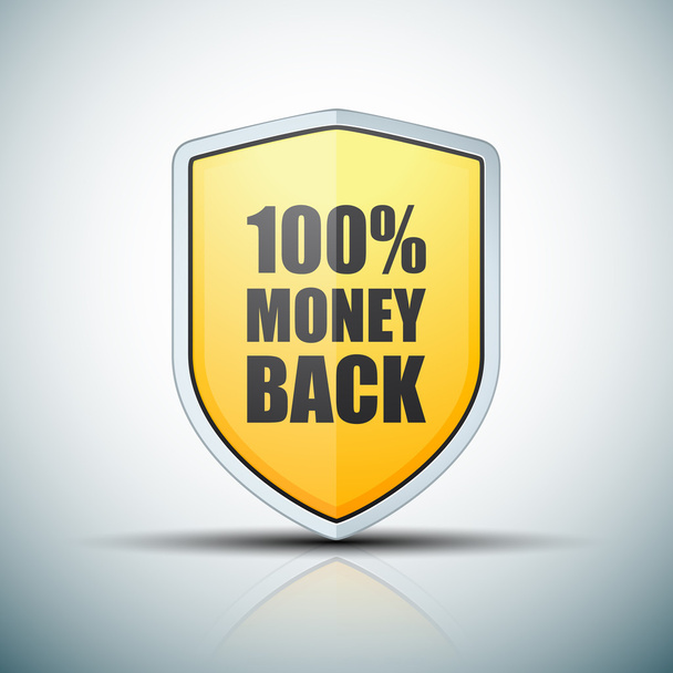 100% гарантійний щит повернення грошей, Векторні ілюстрації
 - Фото, зображення