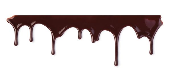 chocolade streams geïsoleerd op een witte - Foto, afbeelding