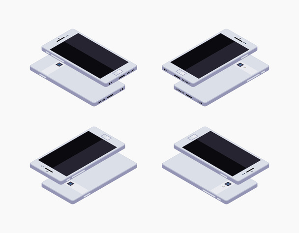 Isometric generic white smartphone - Vektori, kuva