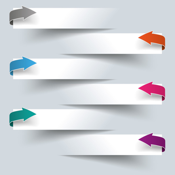 Infographic 6 Cutting Banners Colored Arrows - Vector, afbeelding