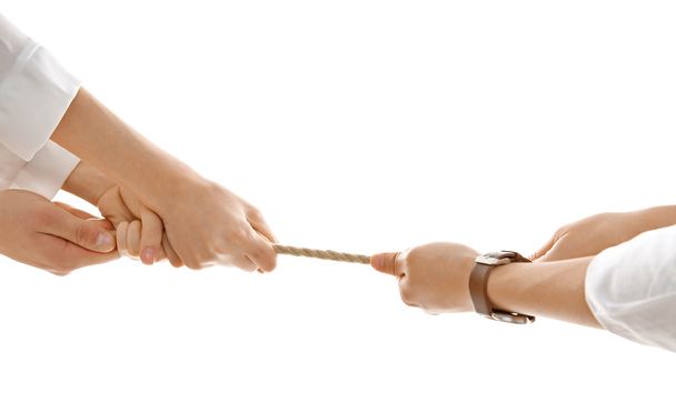 hands pulling rope  - 写真・画像