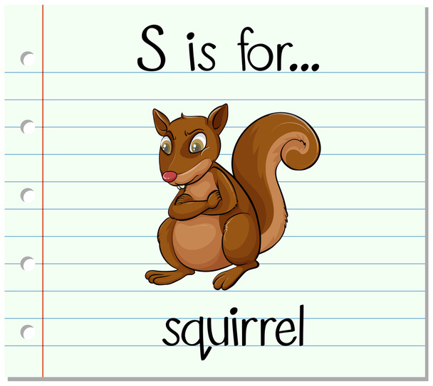 Kartičky dopis S je pro veverky - Vektor, obrázek