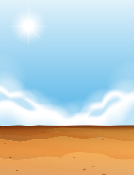 Scene with desert and blue sky - Vector, Image
