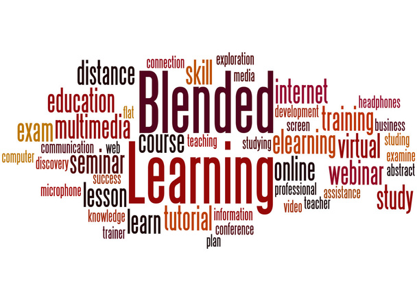 Blended learning, word cloud concept 4 - Photo, Image