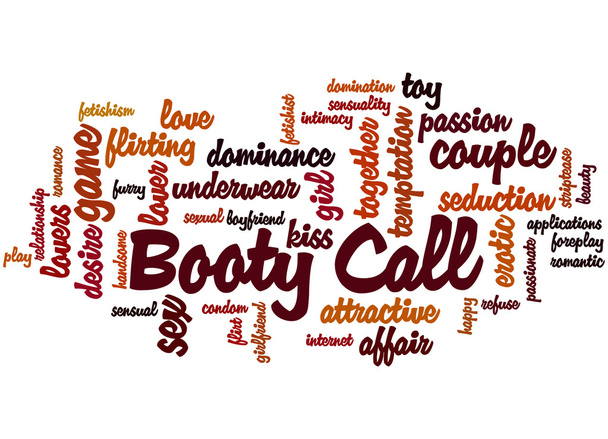 Booty Call, word cloud concept 2 - Foto, afbeelding