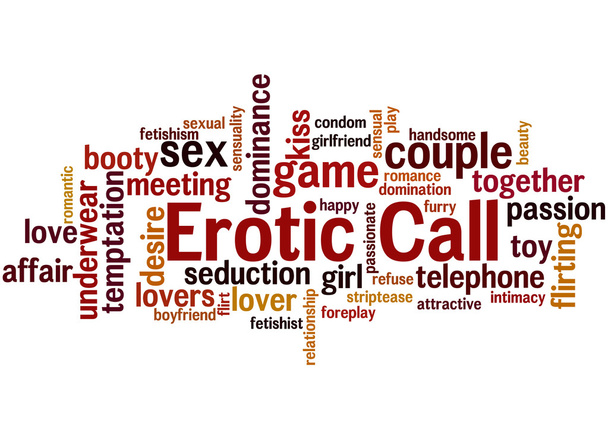 Erotische oproep, word cloud concept 3 - Foto, afbeelding