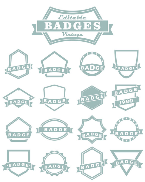 retro-style badge logo templates set - ベクター画像