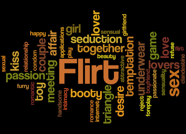 Flirt, word cloud concept 2 - Photo, Image