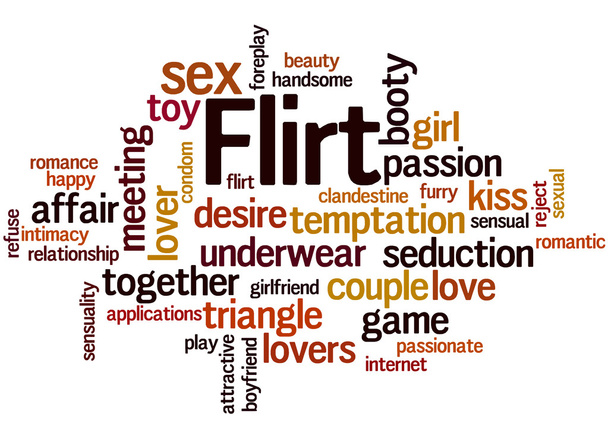 Flirt, concepto de nube de palabras
 - Foto, Imagen