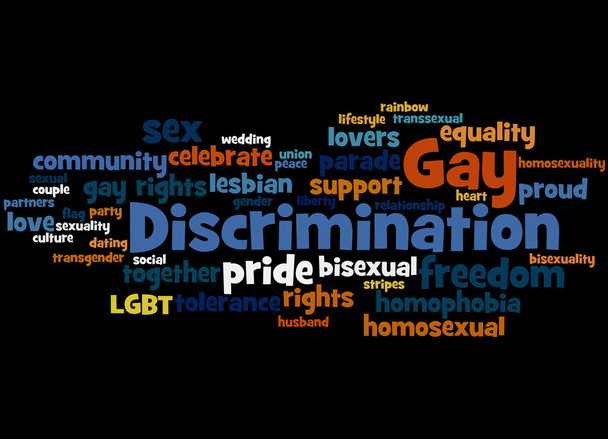 Homosexuelle Diskriminierung, Wort-Cloud-Konzept 5 - Foto, Bild
