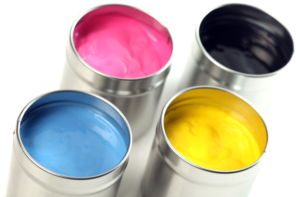 CMYK latas de pintura
 - Foto, Imagen