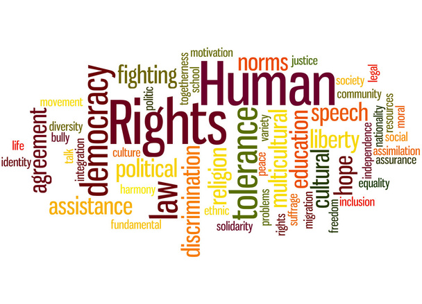 Lidská práva, slovo mrak koncepce 7 - Fotografie, Obrázek