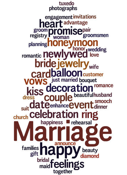 Huwelijk, word cloud concept 3 - Foto, afbeelding