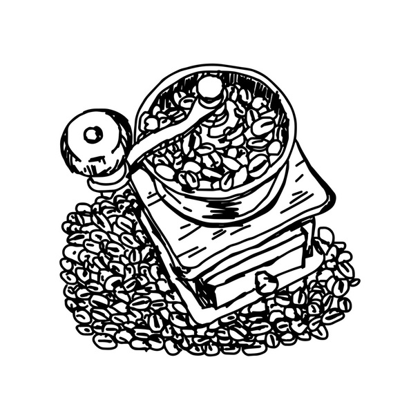 ilustração vetor mão desenhar rabiscos de moedor de café vintage
  - Vetor, Imagem