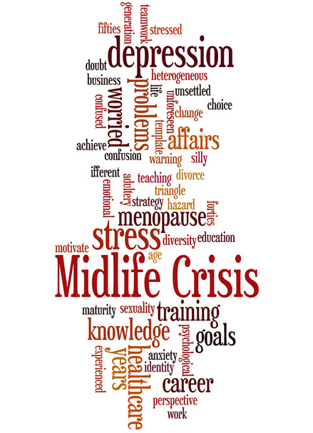 Midlife crisis, word cloud concept - Photo, Image