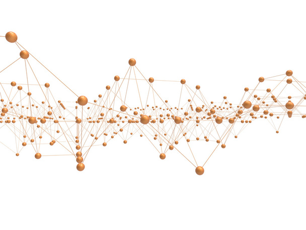 Streszczenie sieci Orange mikro cząsteczki i komputerowych technologii komunikacji - Zdjęcie, obraz