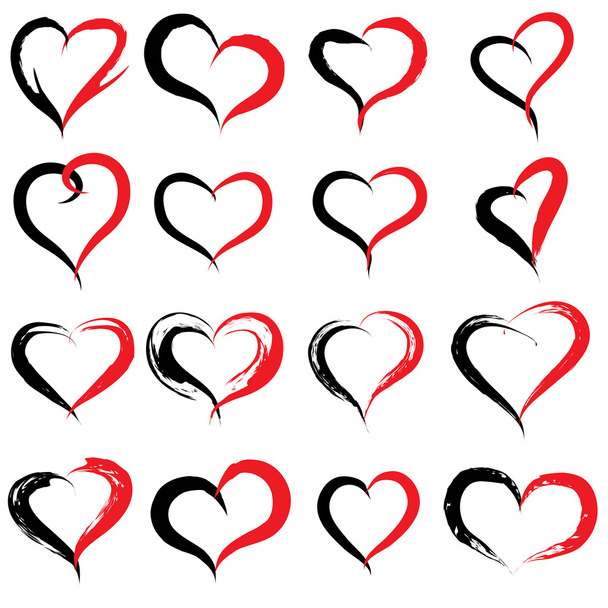 σύνολο σχήματα καρδιά - Φωτογραφία, εικόνα