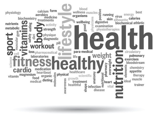 conceptual abstract health word cloud  - Photo, Image