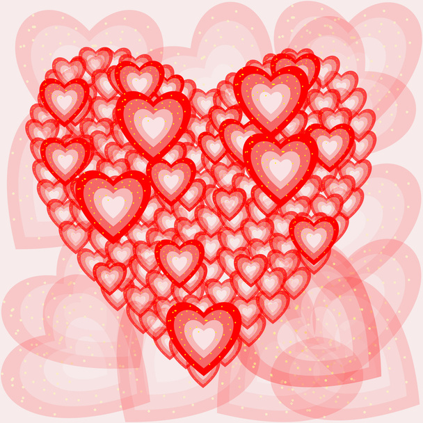 Romantic composition of the hearts. - Vector, Image