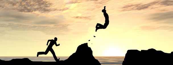 uomini d'affari silhouettee salto
  - Foto, immagini