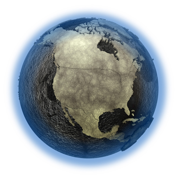 Noord-Amerika op aarde van olie - Foto, afbeelding