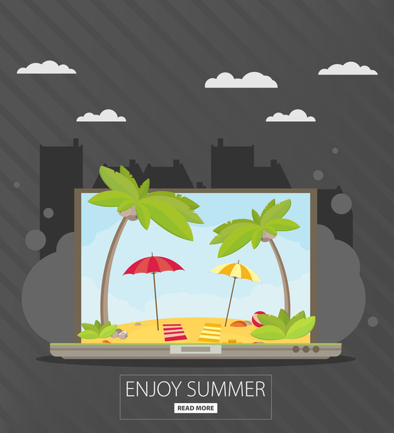 Vacation and travel banner  - Вектор,изображение
