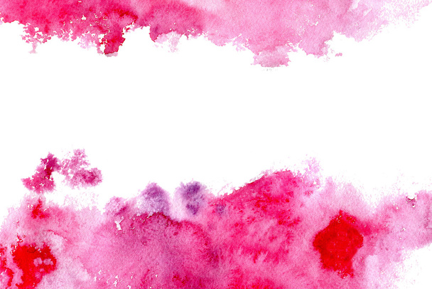 Frame from pink watercolor blotch. - Φωτογραφία, εικόνα