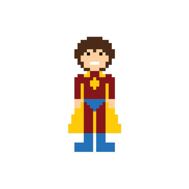 pixel people superhero avatar - Vettoriali, immagini