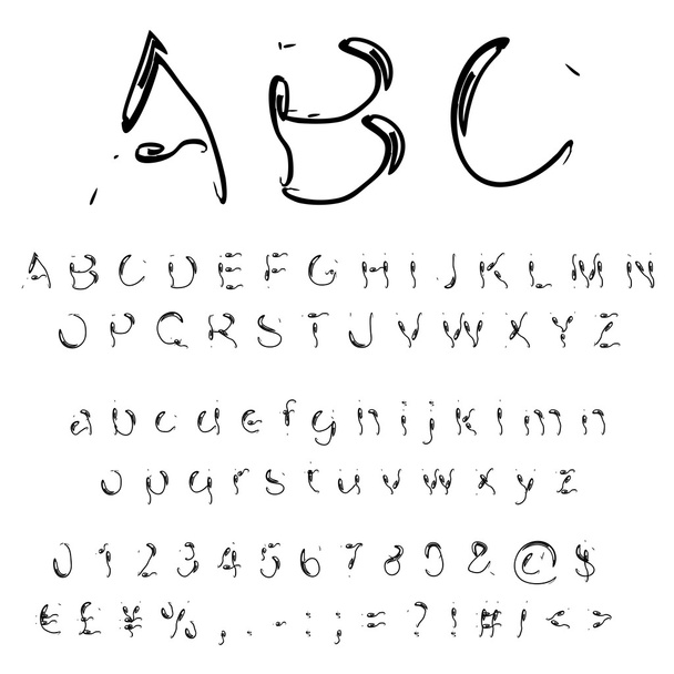 zwarte handgeschreven lettertype - Foto, afbeelding