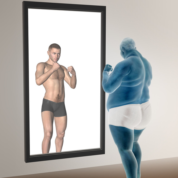 Толстый лишний вес против стройного человека
  - Фото, изображение