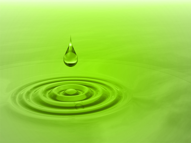  gota de líquido verde cayendo  - Foto, Imagen