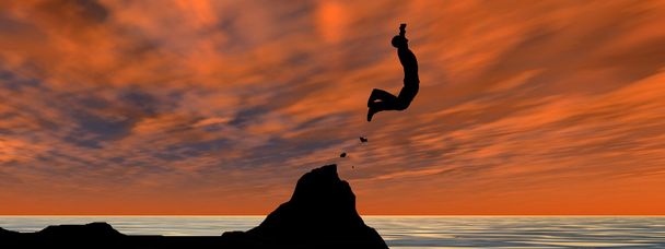 Hombre de negocios silueta saltando
  - Foto, Imagen