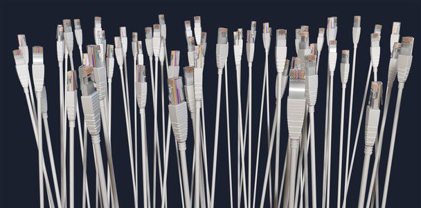 kolekcja kabel Ethernet, skierowane do góry - Zdjęcie, obraz