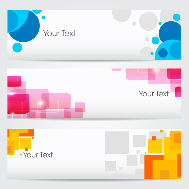 Vector illustration of banners or website headers with abstract and colorful concept with EPS 10 format - Vektör, Görsel