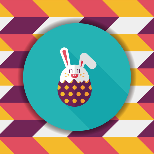 easter bunny flat icon with long shadow,eps10 - Vektor, Bild