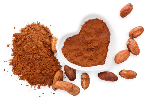 Granos de cacao y cacao en polvo
. - Foto, imagen