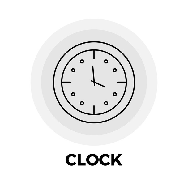 Clock Line Icon - Vektor, Bild