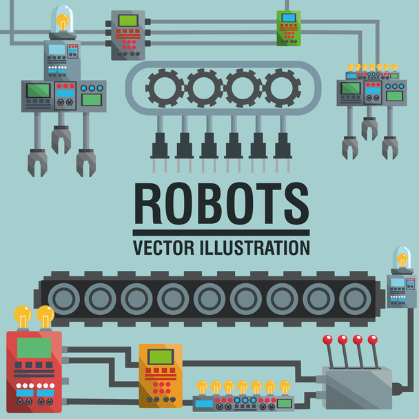 Diseño de robots. concepto de industria. icono humanoide
 - Vector, imagen