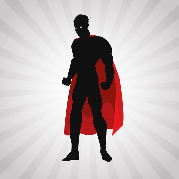 Desenho de super-herói. Ícone do Super-Homem. Ilustração do traje
 - Vetor, Imagem