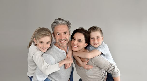 boldog családi pózol - Fotó, kép
