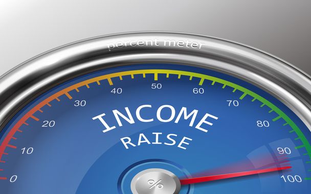 income raise conceptual 3d illustration meter - Vector, Image