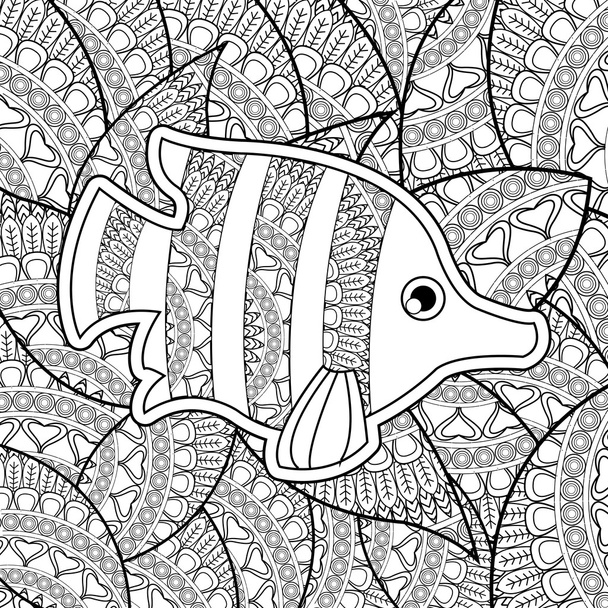 Animal design. Adult coloring concept. white background - Vector, imagen