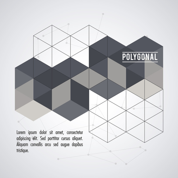 Polygonal design. Geometric shape design. , vector illustration - Vector, Image
