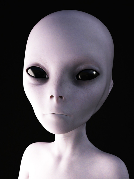 3D rendering of an alien. - Фото, изображение