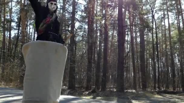 Tale in the Forest. Costume of Baba Yaga. Dance. - Footage, Video