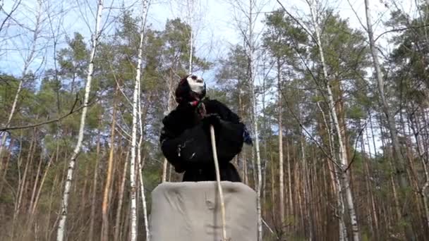 Tale in the Forest. Costume of Baba Yaga. Dance. - Footage, Video