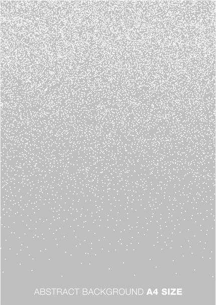Gradient Halftone White Dots on Gray Background, A4 size. - Vector, Image