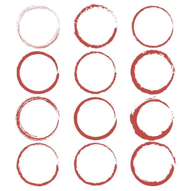 red hand drawn circles - Vector, Imagen