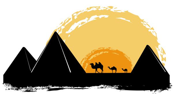 Pyramid silhouette - Vector, Image
